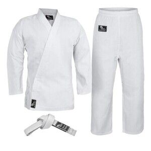 Kids Hawk Karate Student Uniform White SIZE 1 (90lb 4’6") Martial Arts With Belt